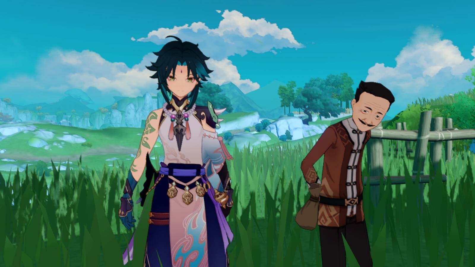 xiao next to master lu in tcg genshin impact