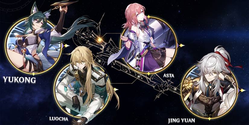 yukong-luocha-asta-and jing yuan in honkai star rail