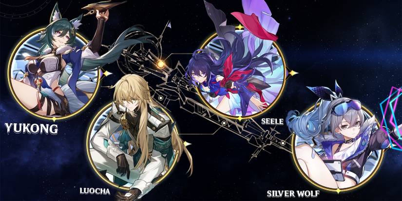 yukong-luocha-seele-and silver wolf in honkai star rail