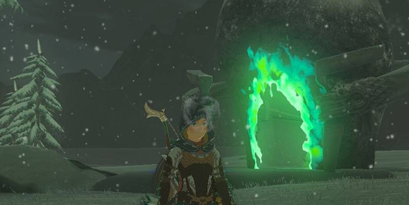 Link Standing Outside The Entrance Of Orochium Shrine 