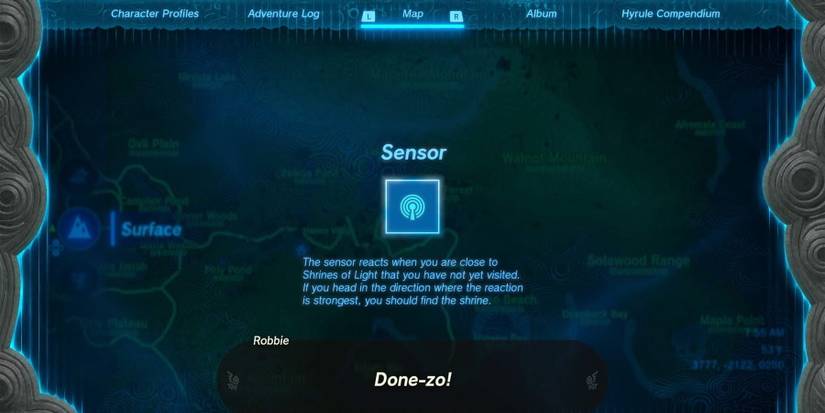 zelda tears of the kingdom sensor