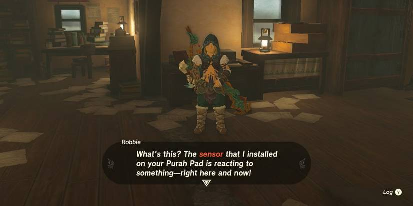 zelda totk link talking to robbie about sensor