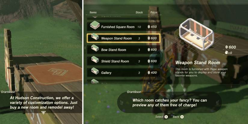 Zelda_ Tears of the Kingdom - How To Store Weapons stand rooms