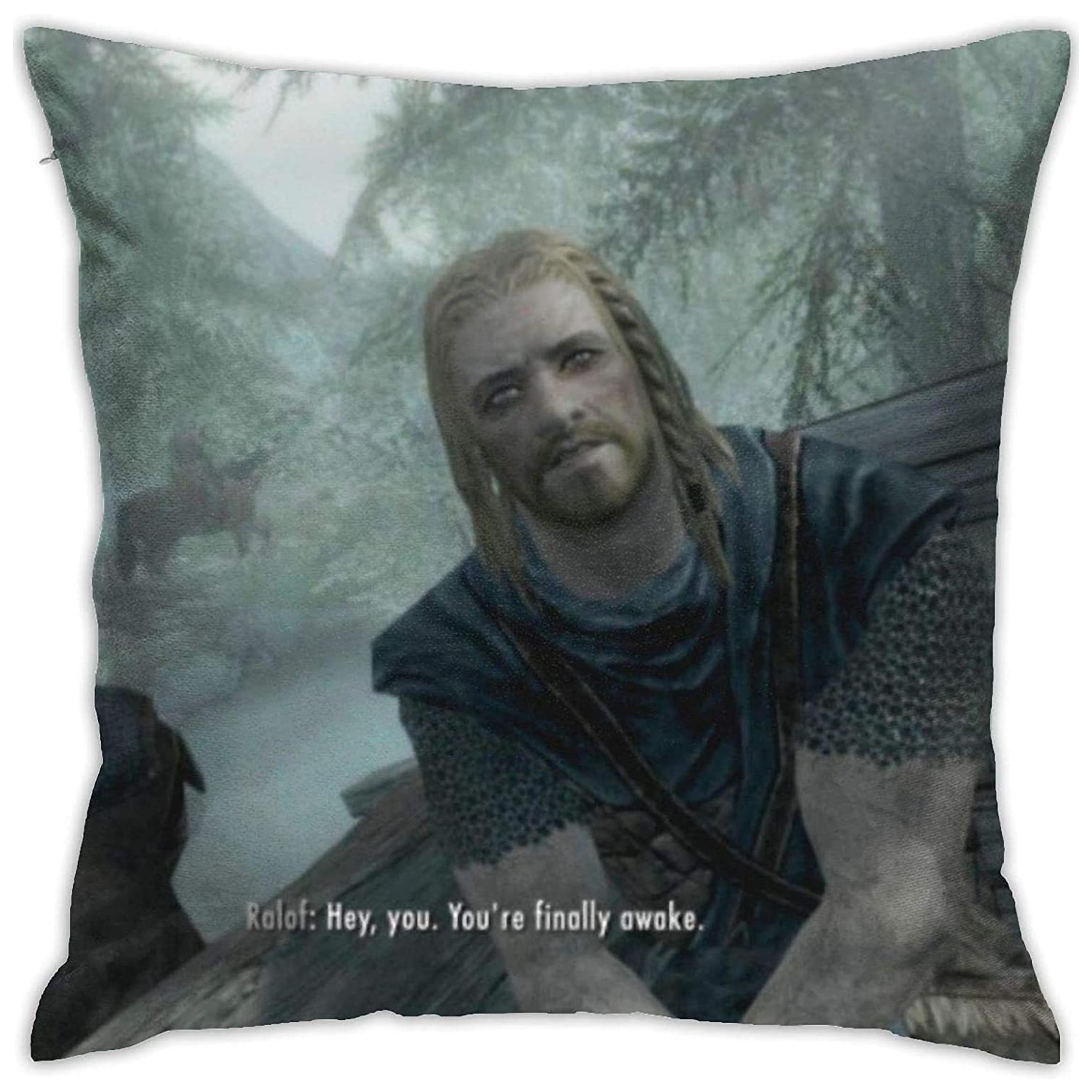 ZHUHOO “You're Finally Awake” Skyrim Pillow Case