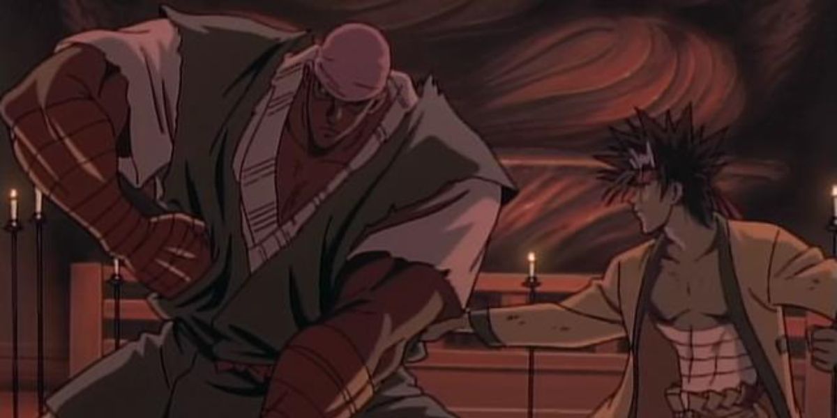 Sanosuke and Anji fighting 