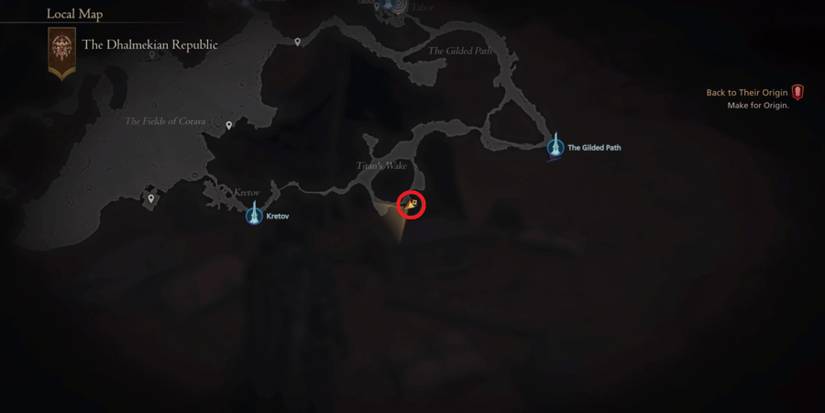 The Titan's Wake map in Final Fantasy 16