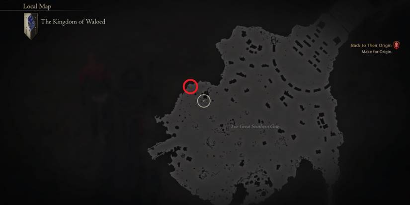 The Great Southern Gate map in Final Fantasy 16