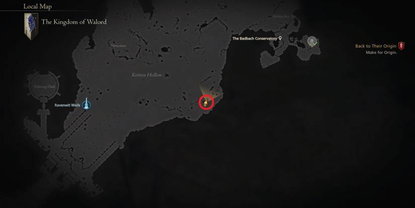 The Kritten Hollow map in Final Fantasy 16