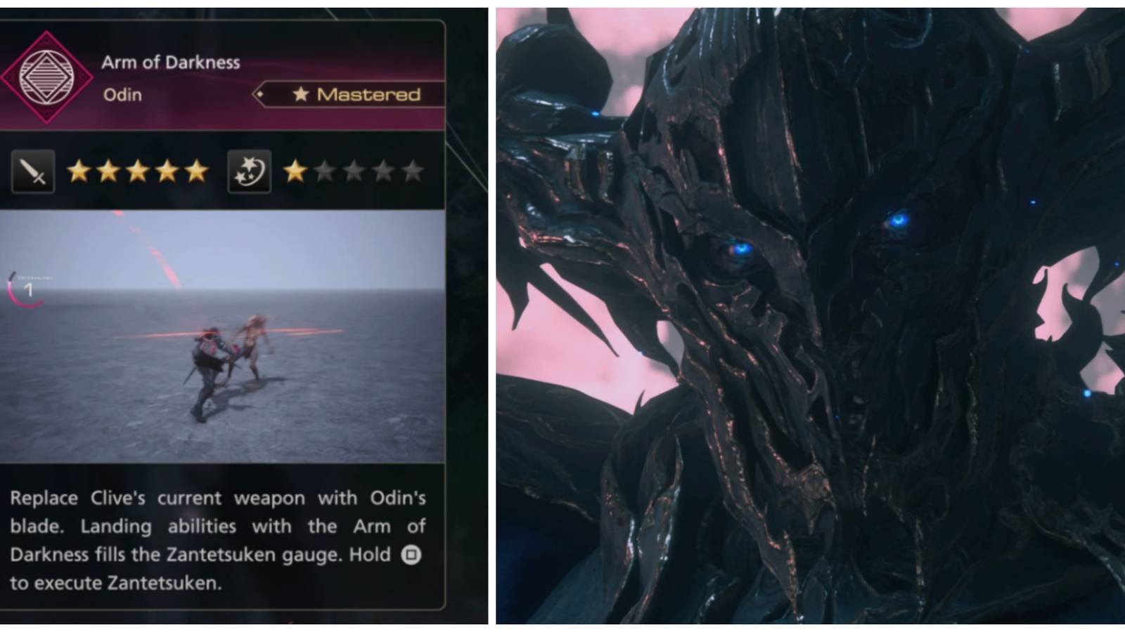 Using Odin's Zantetsuken ability in Final Fantasy 16