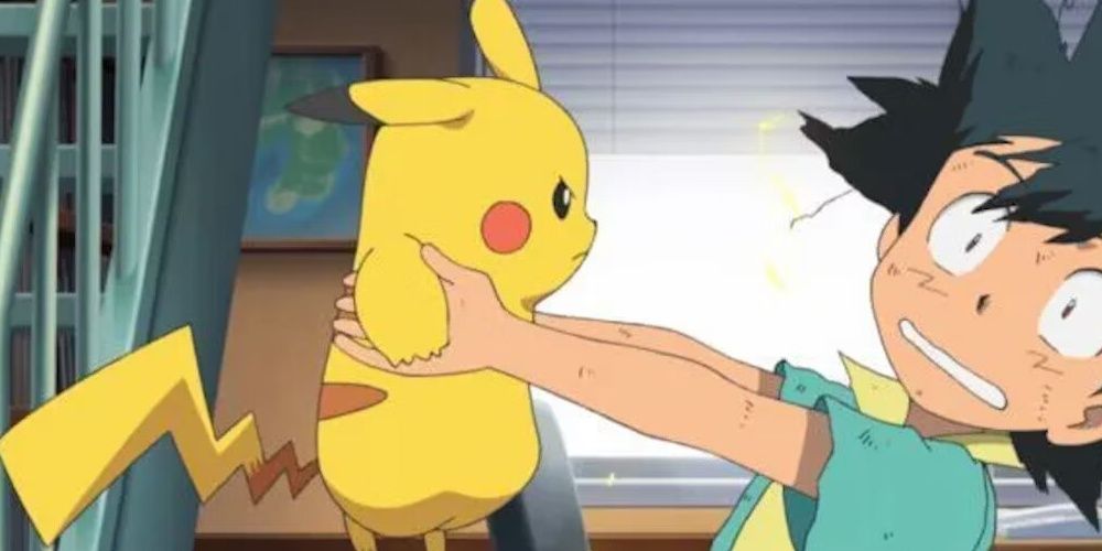 Ash Holding Pikachu