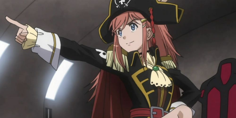 Anime-style illustration of an elderly pirate captain on Craiyon