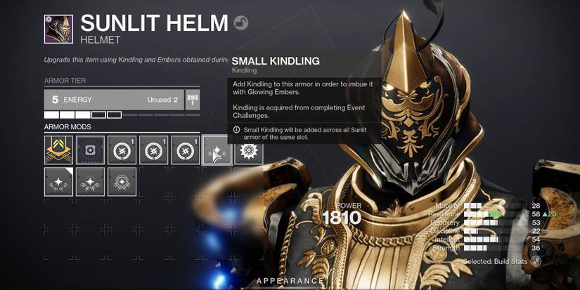 Upgrading Sunlit Armor in Destiny 2