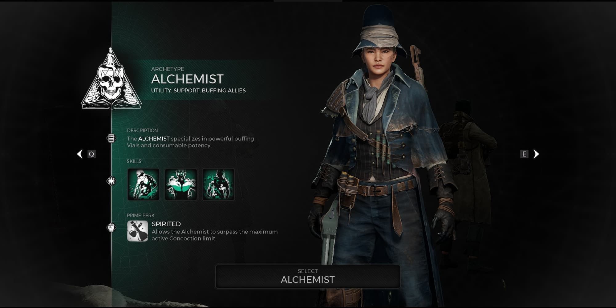 The Alchemist in Remnant 2's character creator