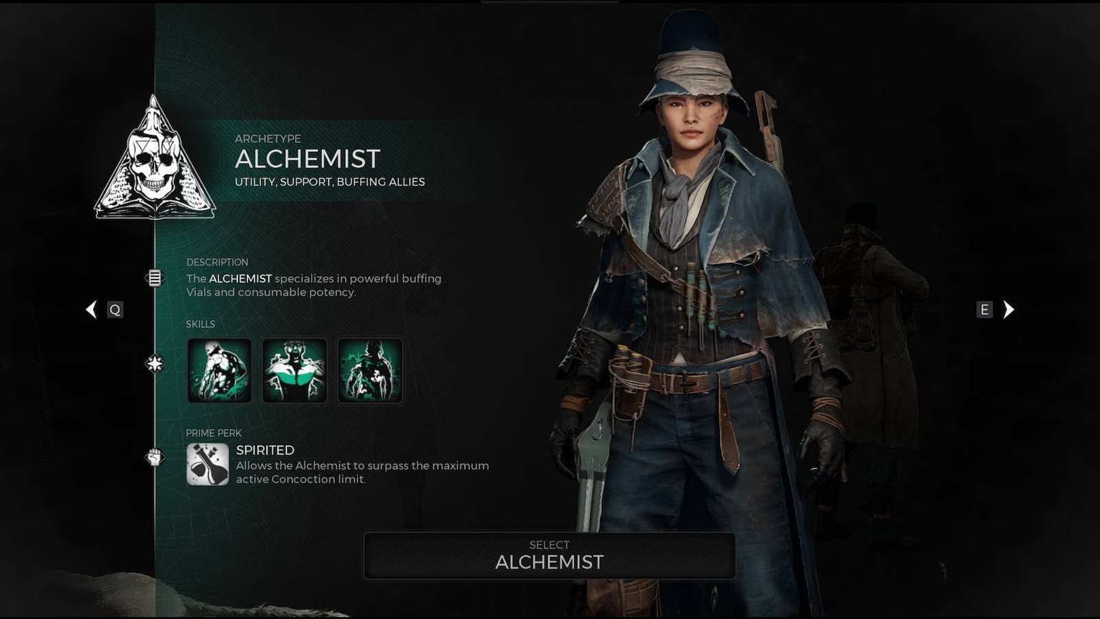 The Alchemist in Remnant 2's character creator