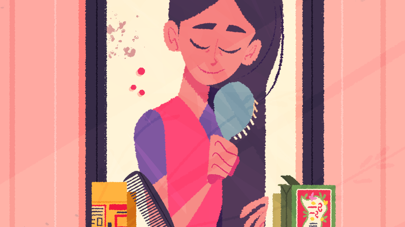 venba game mom brush hair