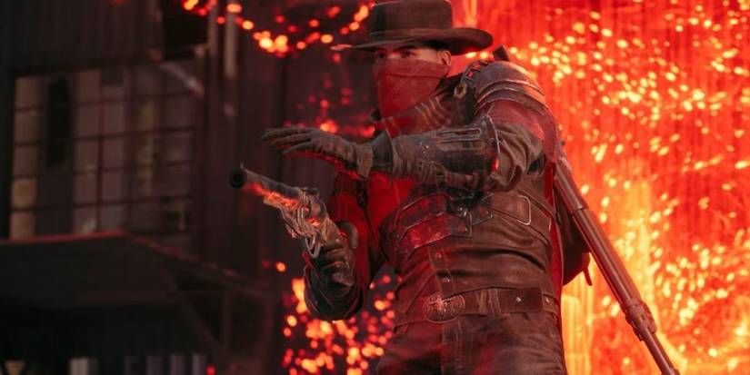 Gunslinger Fanning The Hammer Of His Revolver