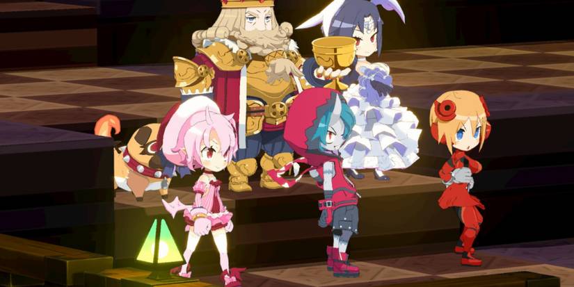 A cutscene featuring characters in Disgaea 6