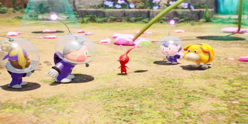 A cutscene featuring characters in Pikmin 4