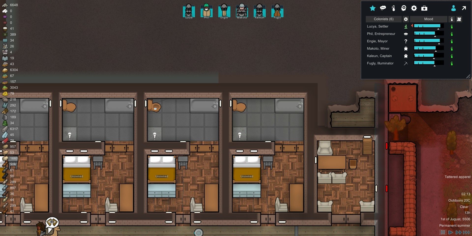 A prison in Rimworld