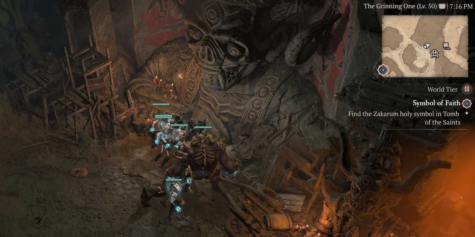A statue of the Grinning One in Diablo 4