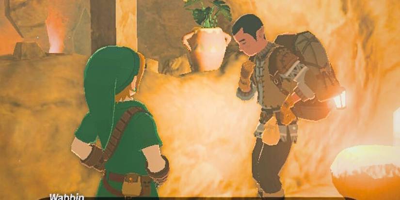 Link Talking To Wabbin In Gerudo Jail Tears Of The Kingdom