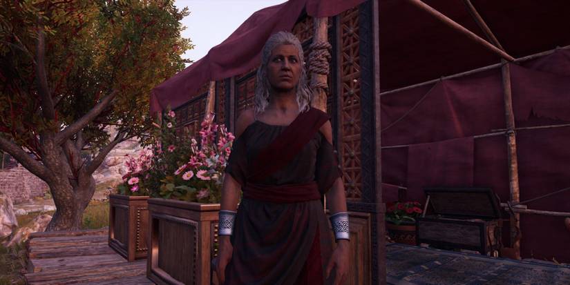 The poet Praxilla in Assassin's Creed Odyssey