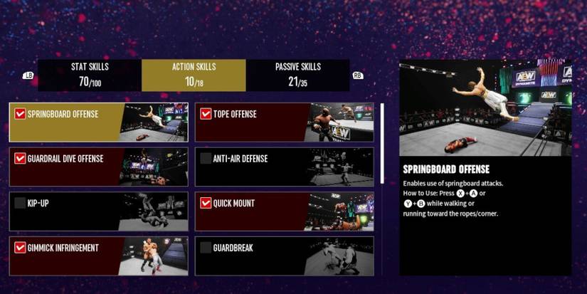 AEW Fight Forever Action Skills