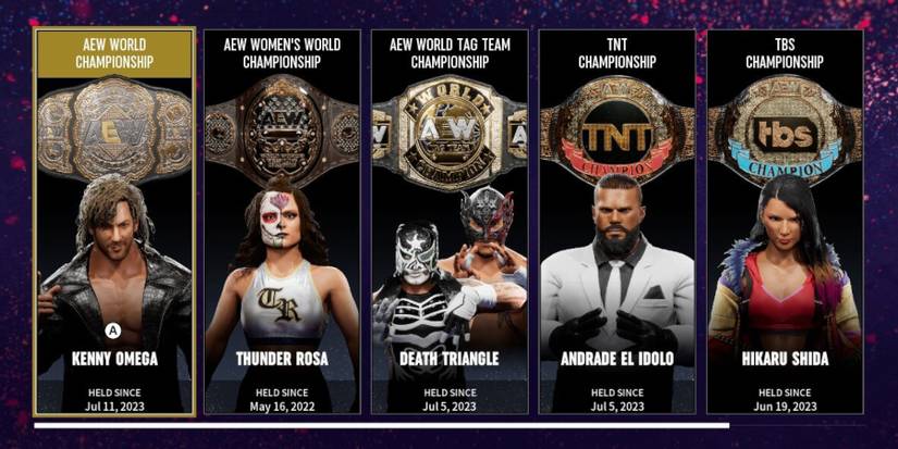 AEW Fight Forever - champion menu