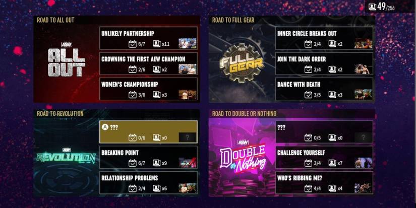 AEW Fight Forever - chapter blocks