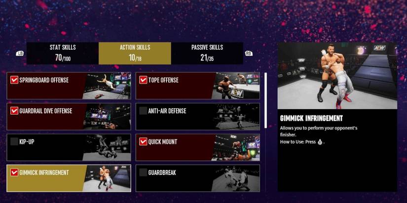 AEW Fight Forever Gimmick Infringement Skill