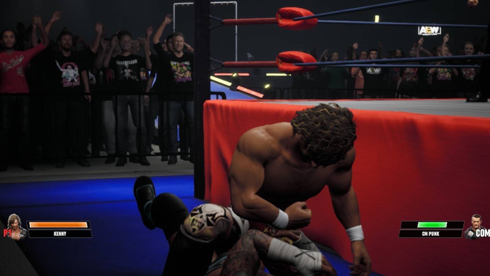 AEW Fight Forever - Kenny and Punk fighting outside a custom arena-1