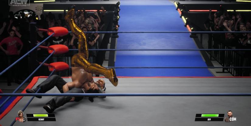 AEW Fight Forever Omega wrestling Hardy in the gold attire