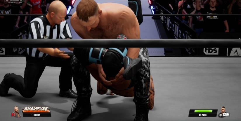 AEW Fight Forever submission attempt by Jon Moxley