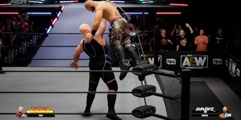 AEW Fight Forever - Wight with the middle rope chokeslam
