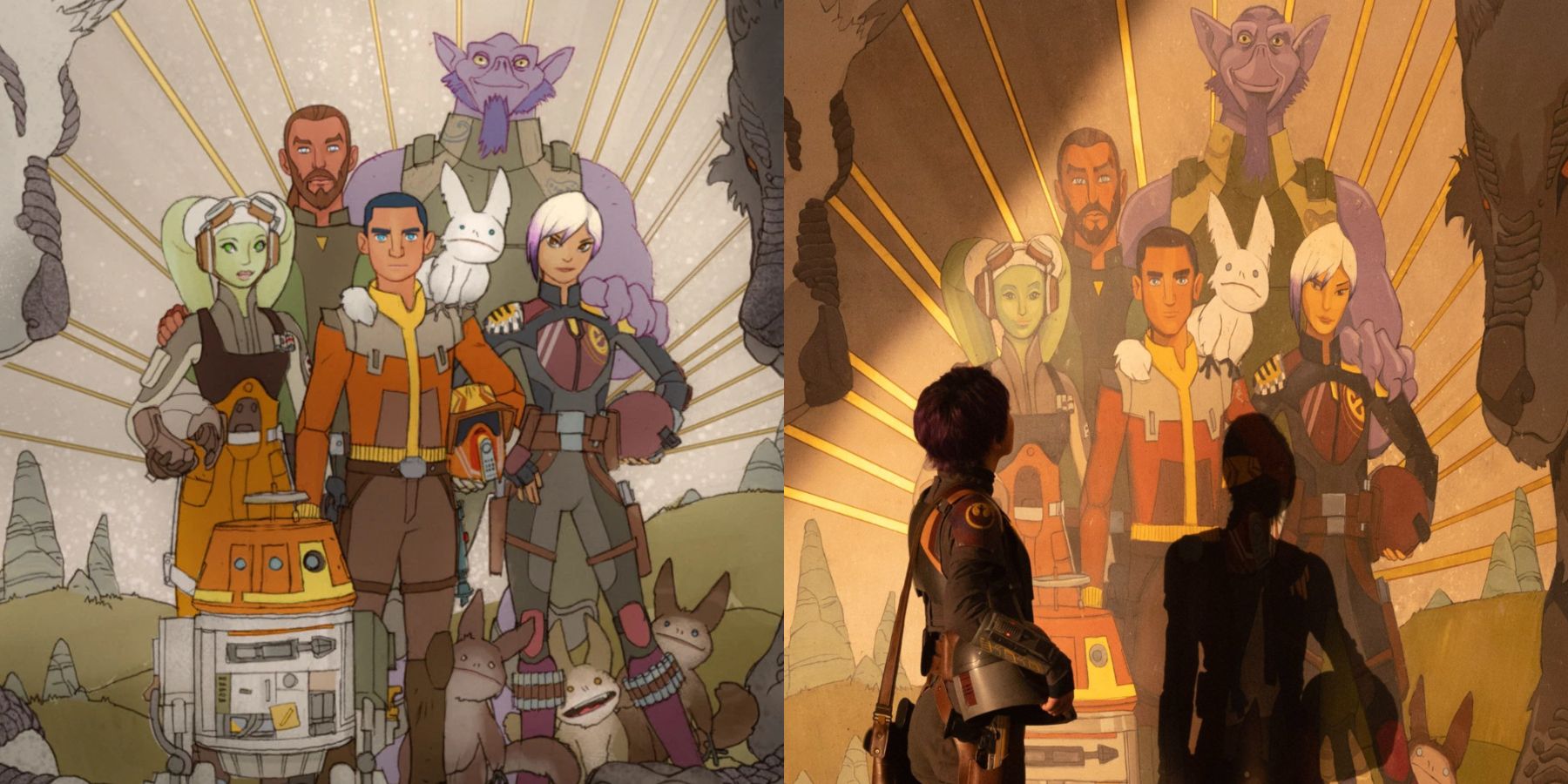 Star Wars Ahsoka Rebels mural comparison