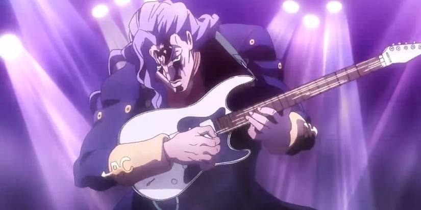 Akira Otoishi playing a guitar solo in JoJo's Bizarre Adventure Part 4