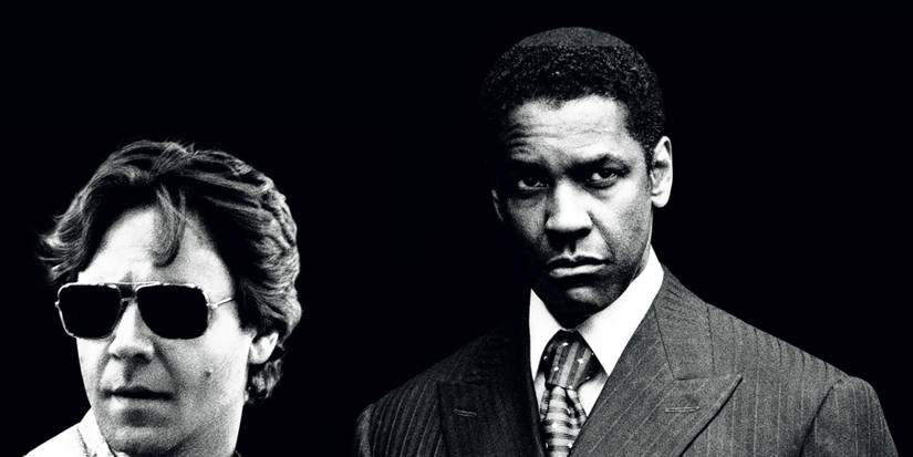 frank lucas in a smart suitand richie roberts in sunglasses