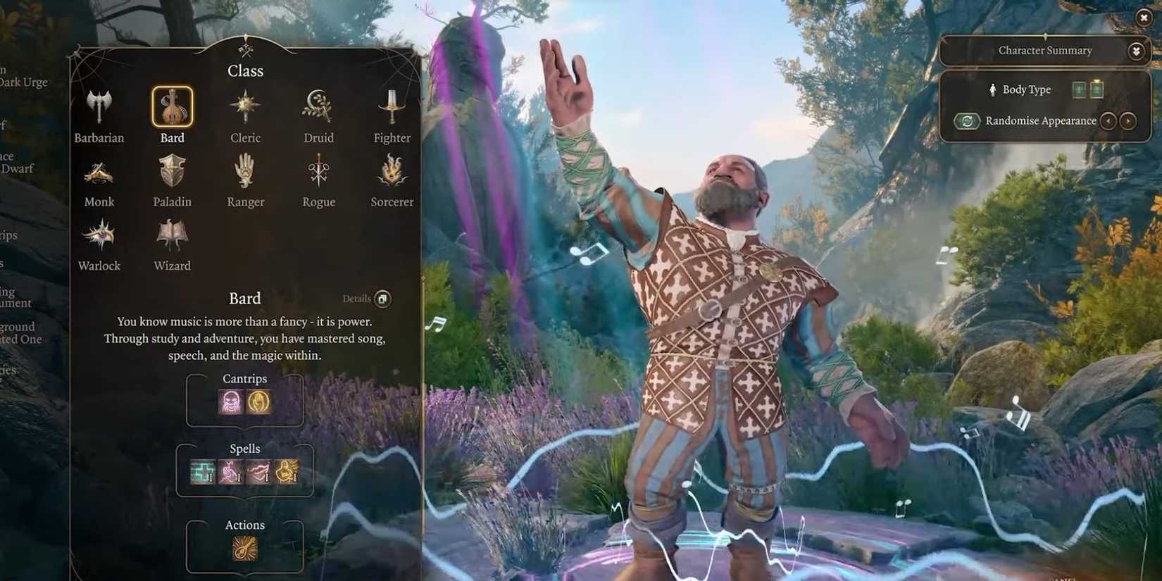 Baldur's Gate 3 Character Creation Bard