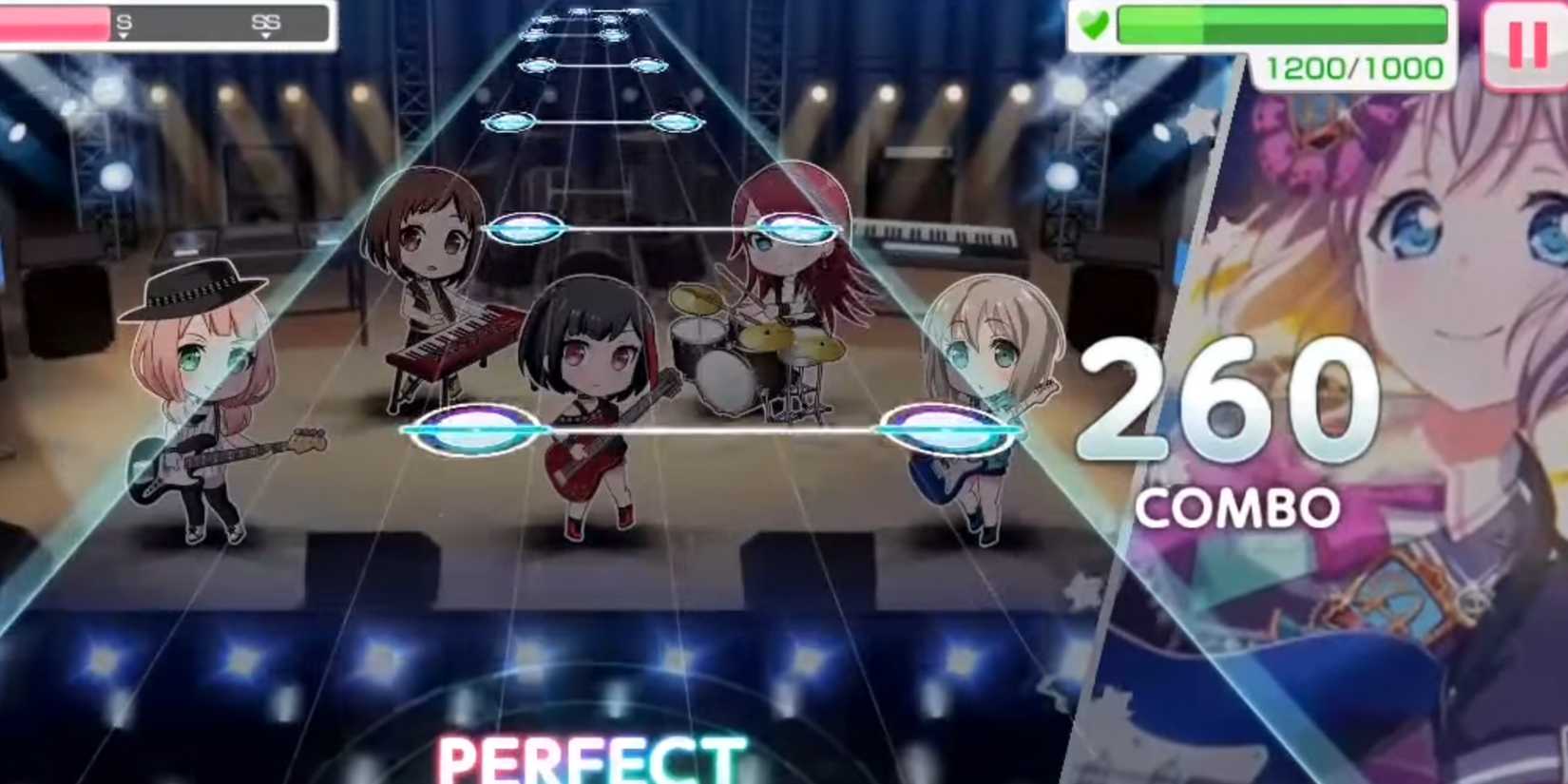 Bandori sample gameplay high combo idol rhythm game