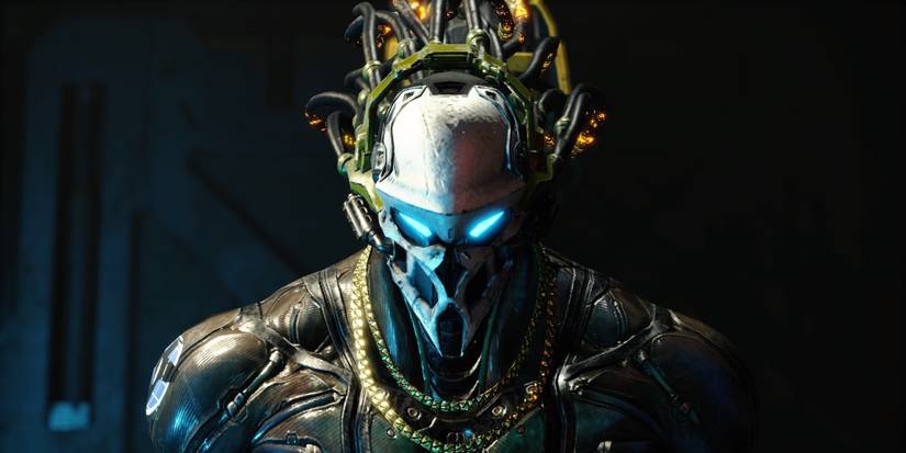 A close up shot of the Barrage Exosuit in Exoprimal