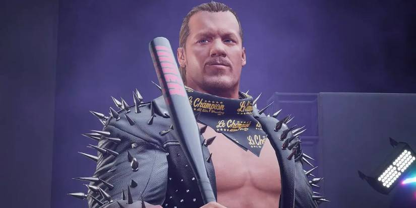 AEW's Chris Jericho holding a baseball bat