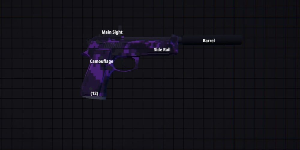 BattleBit M9 with red dot sight attachment, long suppressor barrel attachment, and Twitch drop camo.