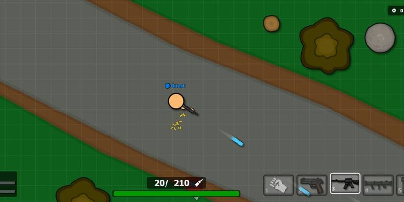 Battledudes.io player shooting