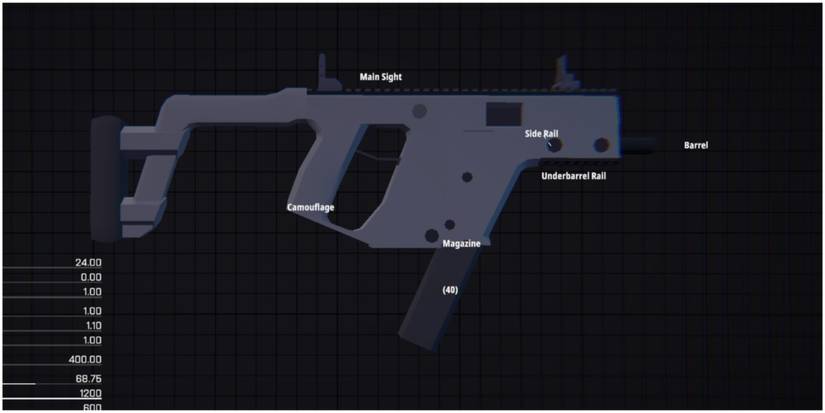 BattleBit Remastered Kriss Vector SMG with steel grey camo in loadout screen.
