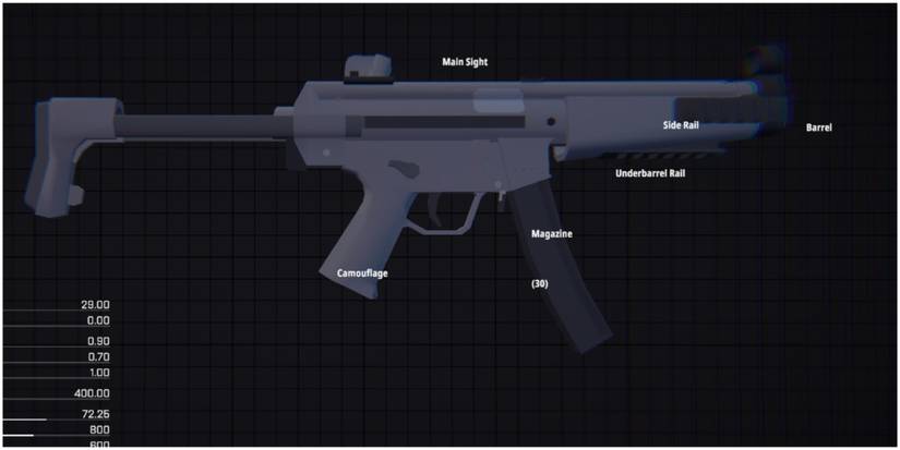 BattleBit Remastered MP5 SMG with steel grey camo in loadout screen.