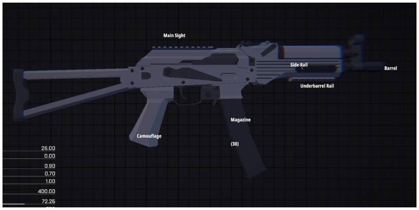 BattleBit Remastered PP19 SMG with steel grey camo in loadout screen.