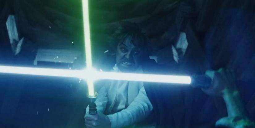 Ben Solo protects himself from Lke