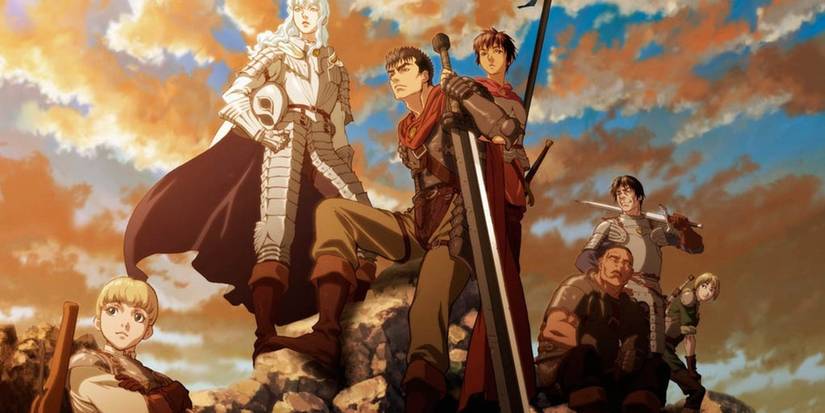 Berserk CGI Movies Promotional Banner Showing The Band of the Hawk During the Golden Age Arc