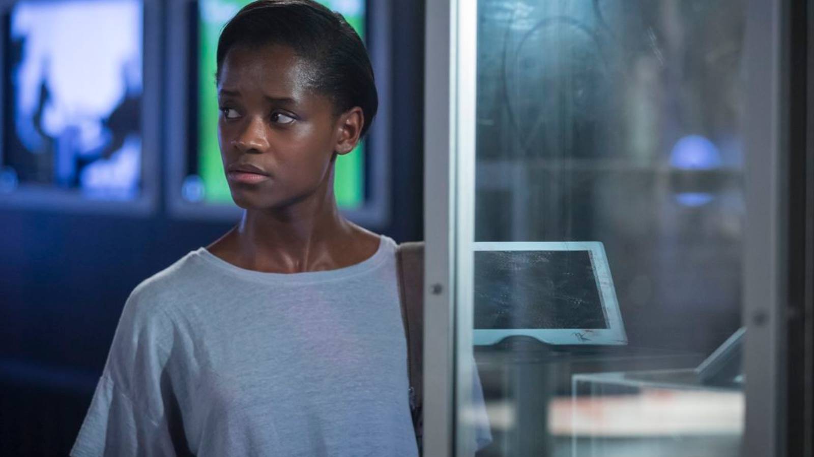 Nish (Letitia Wright) in the Black Museum episode of Black Mirror