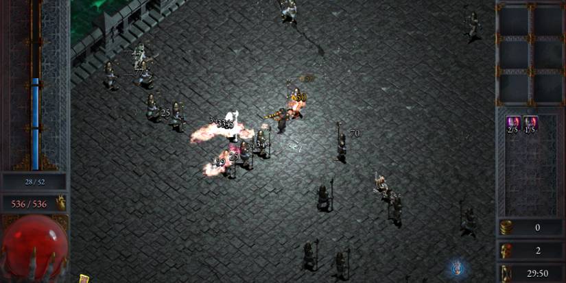 The Exterminator character during a run in the Forgotten Viaducts in Halls Of Torment